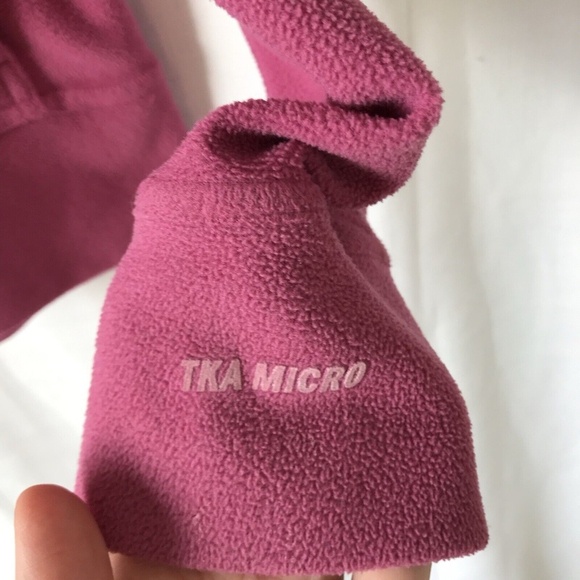 Women's THE NORTH FACE TKA MICRO 1/2 Zip Hoodie Pullover Fleece Size Large pink - Picture 5 of 12